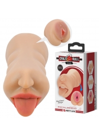 Телесный двусторонний мастурбатор Sarah - ротик и вагина - Baile - в Оренбурге купить с доставкой