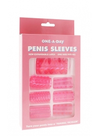Набор из 7 розовых насадок на пенис ONE-A-DAY PENIS SLEEVES PINK - Seven Creations - в Оренбурге купить с доставкой