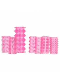 Набор из 7 розовых насадок на пенис ONE-A-DAY PENIS SLEEVES PINK - Seven Creations - в Оренбурге купить с доставкой