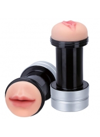 Двусторонний мастурбатор REALSTUFF 2 IN 1 HUMMER MOUTH   VAGINA - ротик и вагина - Dream Toys - в Оренбурге купить с доставкой