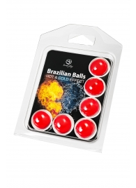 Набор из 6 шариков с массажным маслом Brazilian Balls с охлаждающим и разогревающим эффектом - Secret Play - купить с доставкой в Оренбурге