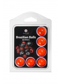 Набор из 6 шариков с массажным маслом Brazilian Balls с ароматом ягод - Secret Play - купить с доставкой в Оренбурге