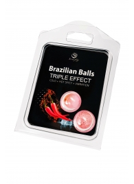 Набор из 2 шариков с массажным маслом Brazilian Balls с тройным эффектом - Secret Play - купить с доставкой в Оренбурге