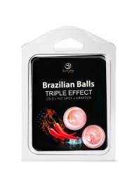 Набор из 2 шариков с массажным маслом Brazilian Balls с тройным эффектом - Secret Play - купить с доставкой в Оренбурге