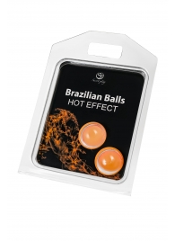 Набор из 2 шариков с массажным маслом Brazilian Balls с разогревающим эффектом - Secret Play - купить с доставкой в Оренбурге