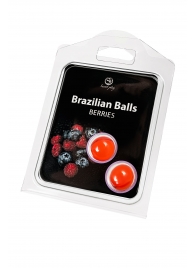 Набор из 2 шариков с массажным маслом Brazilian Balls с ароматом ягод - Secret Play - купить с доставкой в Оренбурге