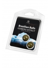 Набор из 2 шариков с массажным маслом Brazilian Balls с ледяным эффектом - Secret Play - купить с доставкой в Оренбурге