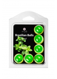 Набор из 6 шариков с массажным маслом Brazilian Balls с ароматом мяты - Secret Play - купить с доставкой в Оренбурге