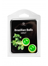 Набор из 2 шариков с массажным маслом Brazilian Balls с ароматом мяты - Secret Play - купить с доставкой в Оренбурге