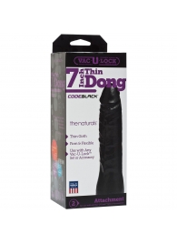 Насадка-фаллоимитатор для страпон-систем Vac-U-Lock CodeBlack 7 Inch Thin Dong - 18,3 см. - Doc Johnson - купить с доставкой в Оренбурге