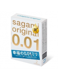 Увлажнённые презервативы Sagami Original 0.01 Extra Lub - 2 шт. - Sagami - купить с доставкой в Оренбурге