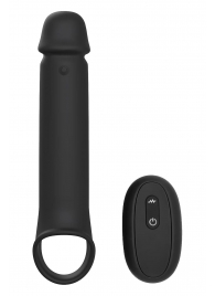 Черная насадка-удлинитель с вибрацией Vibrating Extender With Remote - Dream Toys - в Оренбурге купить с доставкой