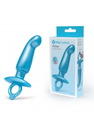 Голубая анальная пробка для массажа простаты Hither Silicone Prostate Plug - 14,3 см. - b-Vibe - в Оренбурге купить с доставкой