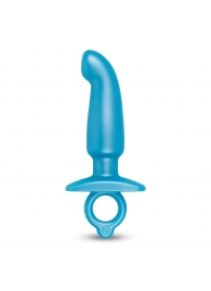 Голубая анальная пробка для массажа простаты Hither Silicone Prostate Plug - 14,3 см. - b-Vibe - в Оренбурге купить с доставкой