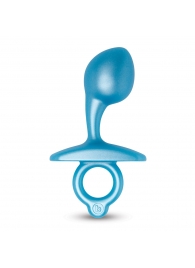 Голубая анальная пробка для массажа простаты Bulb Silicone Prostate Plug - 10,7 см. - b-Vibe - в Оренбурге купить с доставкой
