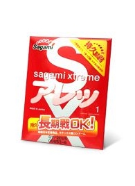 Утолщенный презерватив Sagami Xtreme FEEL LONG с точками - 1 шт. - Sagami - купить с доставкой в Оренбурге