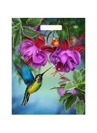 Пакет с принтом в виде колибри в цветах с вырубной ручкой (31х40 см) - Сима-Ленд - купить с доставкой в Оренбурге