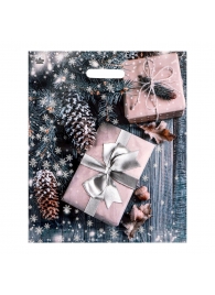 Новогодний пакет с принтом в виде подарков и вырубной ручкой (45х38 см) - Сима-Ленд - купить с доставкой в Оренбурге