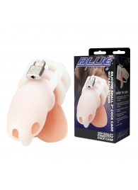 Белая клетка для пениса Silicone Small 2 in Cock Cage With Ball Divider - BlueLine - купить с доставкой в Оренбурге