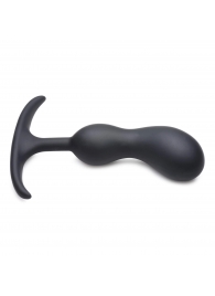 Черный массажер простаты с утяжелителями Premium Silicone Weighted Prostate Plug Medium - 16,3 см. - XR Brands - в Оренбурге купить с доставкой