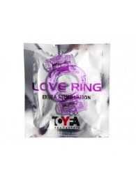 Фиолетовое виброкольцо с двумя вибропульками - Toyfa Basic - в Оренбурге купить с доставкой