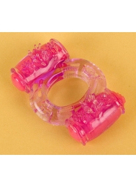 Фиолетовое виброкольцо с двумя вибропульками - Toyfa Basic - в Оренбурге купить с доставкой