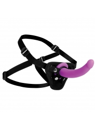 Лиловый поясной страпон Navigator Silicone G-Spot Dildo with Harness - 17,8 см. - XR Brands - купить с доставкой в Оренбурге