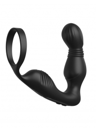 Черный вибростимулятор простаты с эрекционным кольцом Ass-Gasm Pro P-Spot Milker - Pipedream - в Оренбурге купить с доставкой