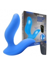 Синий вибромассажер простаты 3,5’’ Remote Control Curve P-spot Massager - 12 см. - Erokay - в Оренбурге купить с доставкой