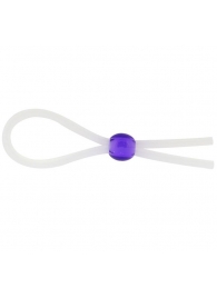 Прозрачное лассо с фиолетовой бусиной SILICONE COCK RING WITH BEAD LAVENDER - NMC - в Оренбурге купить с доставкой