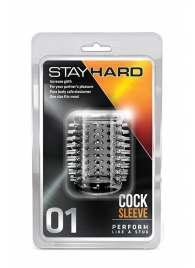 Прозрачная насадка с шипами STAY HARD COCK SLEEVE 01 CLEAR - Blush Novelties - в Оренбурге купить с доставкой