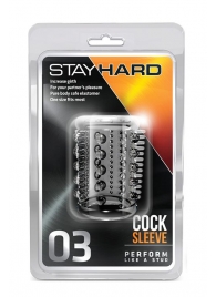 Прозрачная насадка с шипами и шишечками STAY HARD COCK SLEEVE 03 CLEAR - Blush Novelties - в Оренбурге купить с доставкой