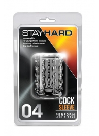 Прозрачная насадка с бороздками STAY HARD COCK SLEEVE 04 CLEAR - Blush Novelties - в Оренбурге купить с доставкой