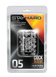 Прозрачная насадка с капельками STAY HARD COCK SLEEVE 05 CLEAR - Blush Novelties - в Оренбурге купить с доставкой