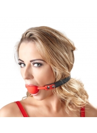 Силиконовый кляп-шар на чёрных ремешках Red Gag silicone - Orion - купить с доставкой в Оренбурге