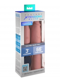 Телесная вибронасадка на член 3  Vibrating Mega X-tension with Remote - 22,9 см. - Pipedream - в Оренбурге купить с доставкой