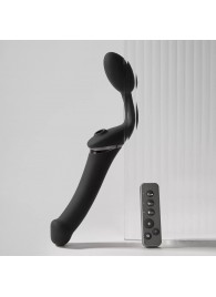 Черный безремневой вибрострапон Strap-On-Me Multi Orgasm Size XL - Strap-on-me - купить с доставкой в Оренбурге