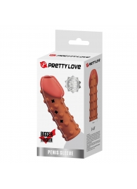 Телесная открытая насадка на пенис с бугорками - 19,8 см. - Baile - в Оренбурге купить с доставкой