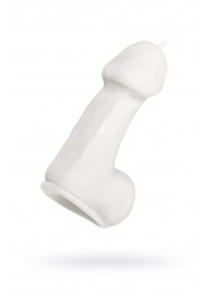 Белая свеча в форме пениса - 47 гр. - Pecado - купить с доставкой в Оренбурге