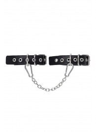 Черные оковы из одного ремешка с люверсами - Pecado - купить с доставкой в Оренбурге