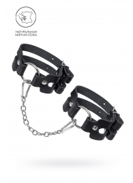 Черные кожаные оковы из двух ремешков - Pecado - купить с доставкой в Оренбурге
