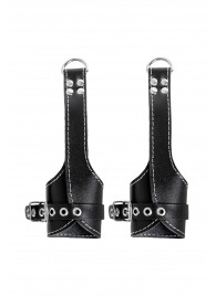 Черные подвесы с белой строчкой - Pecado - купить с доставкой в Оренбурге