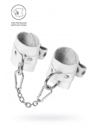 Белые мягкие кожаные наручники с люверсами - Pecado - купить с доставкой в Оренбурге