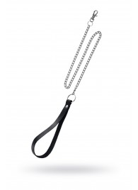 Поводок с ручкой из черной натуральной кожи и карабином для ошейника - Pecado - купить с доставкой в Оренбурге