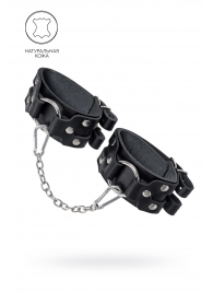 Черные кожаные оковы с двумя ремешками - Pecado - купить с доставкой в Оренбурге