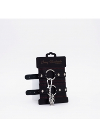 Черно-красные кожаные оковы - Crazy Handmade - купить с доставкой в Оренбурге