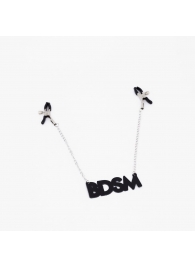 Зажимы на соски с кожаной подвеской BDSM - Crazy Handmade - купить с доставкой в Оренбурге