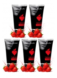 Набор из 5 съедобных лубрикантов JUJU со вкусом клубники - JuJu - купить с доставкой в Оренбурге