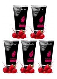 Набор из 5 съедобных лубрикантов JUJU со вкусом малины - JuJu - купить с доставкой в Оренбурге