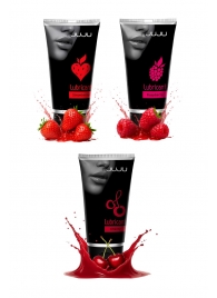 Набор из 3 съедобных лубрикантов JUJU (клубника, малина, вишня) - JuJu - купить с доставкой в Оренбурге